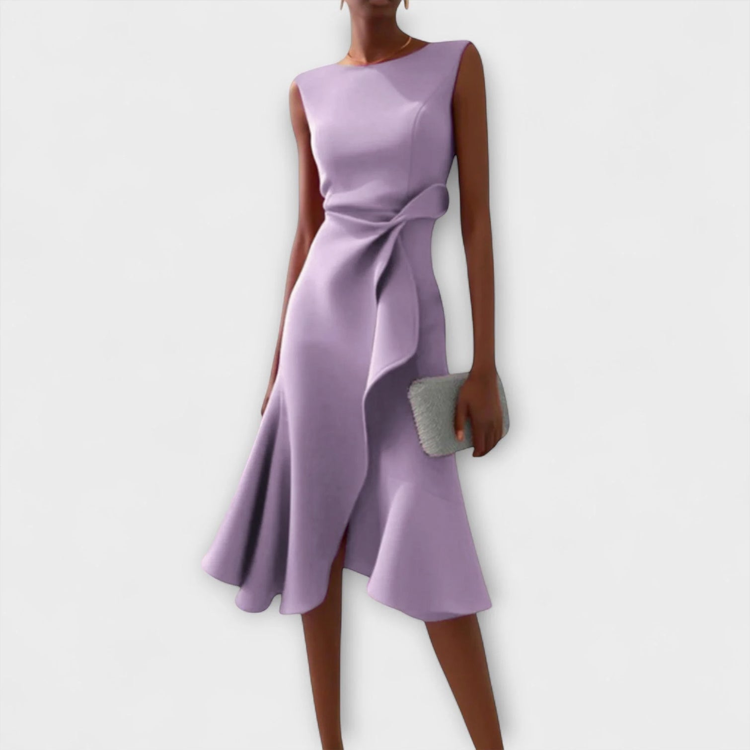 Juliette – Draped Asymmetrical Midi Dress