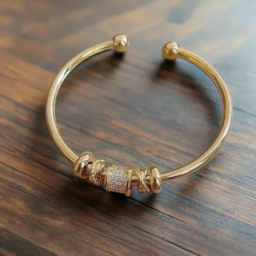 Adjustable Bracelet with Golden Pendants