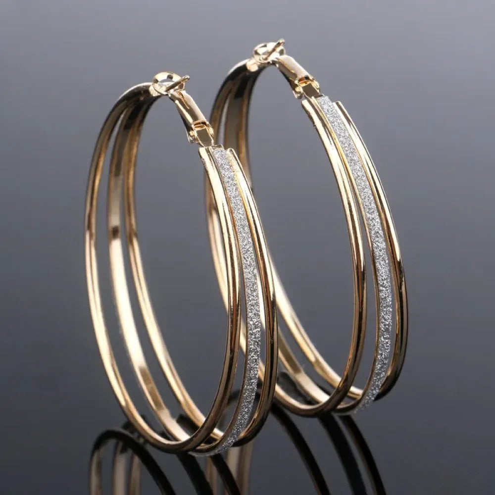 Vintage Golden Bright Stud Earrings