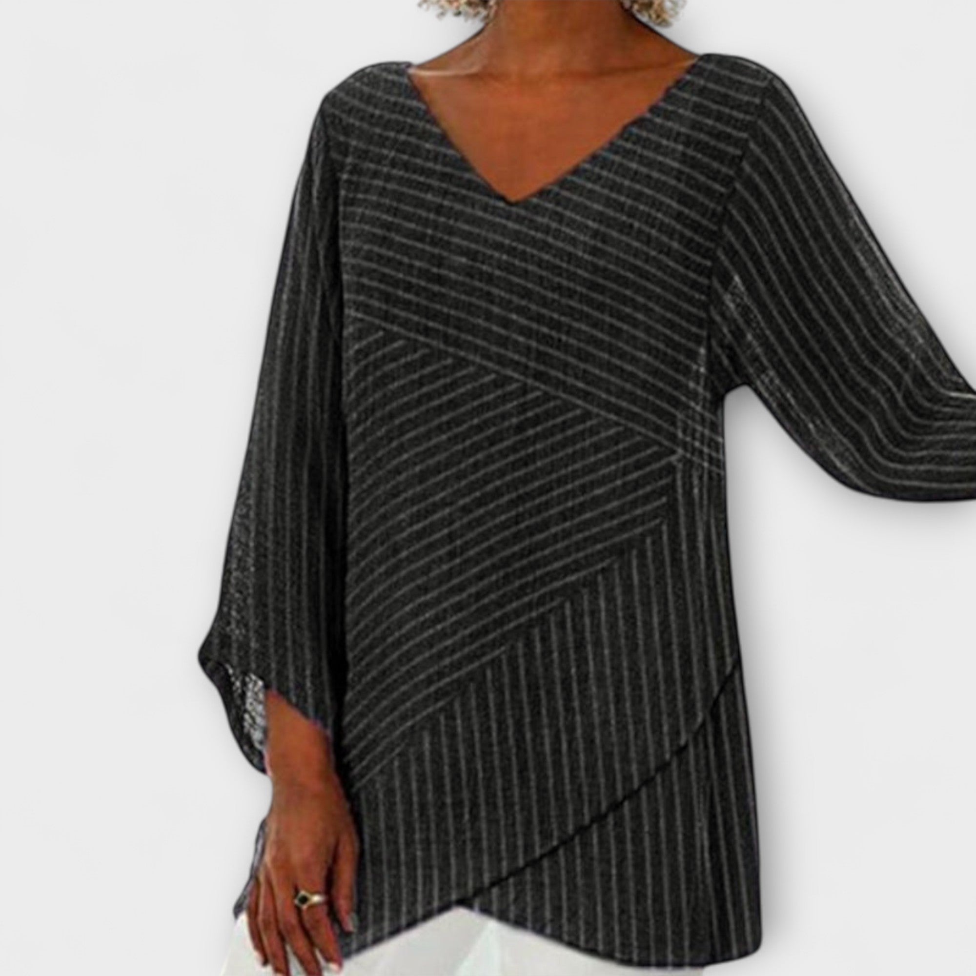 Penelope - Striped Draped Top