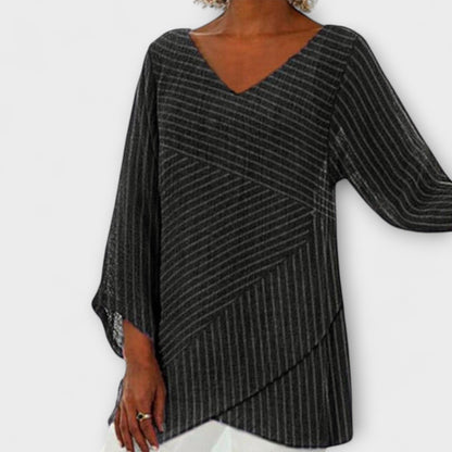 Penelope - Striped Draped Top