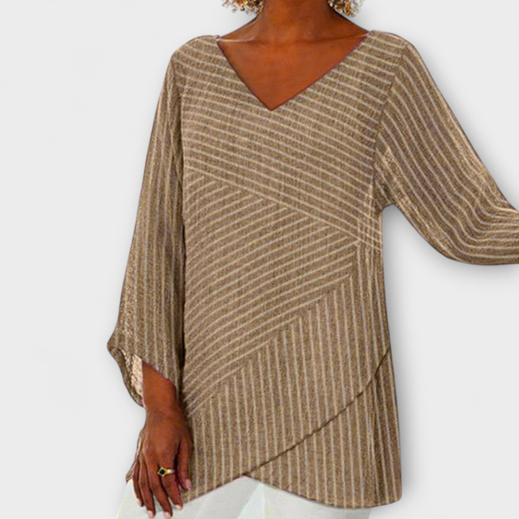 Penelope - Striped Draped Top