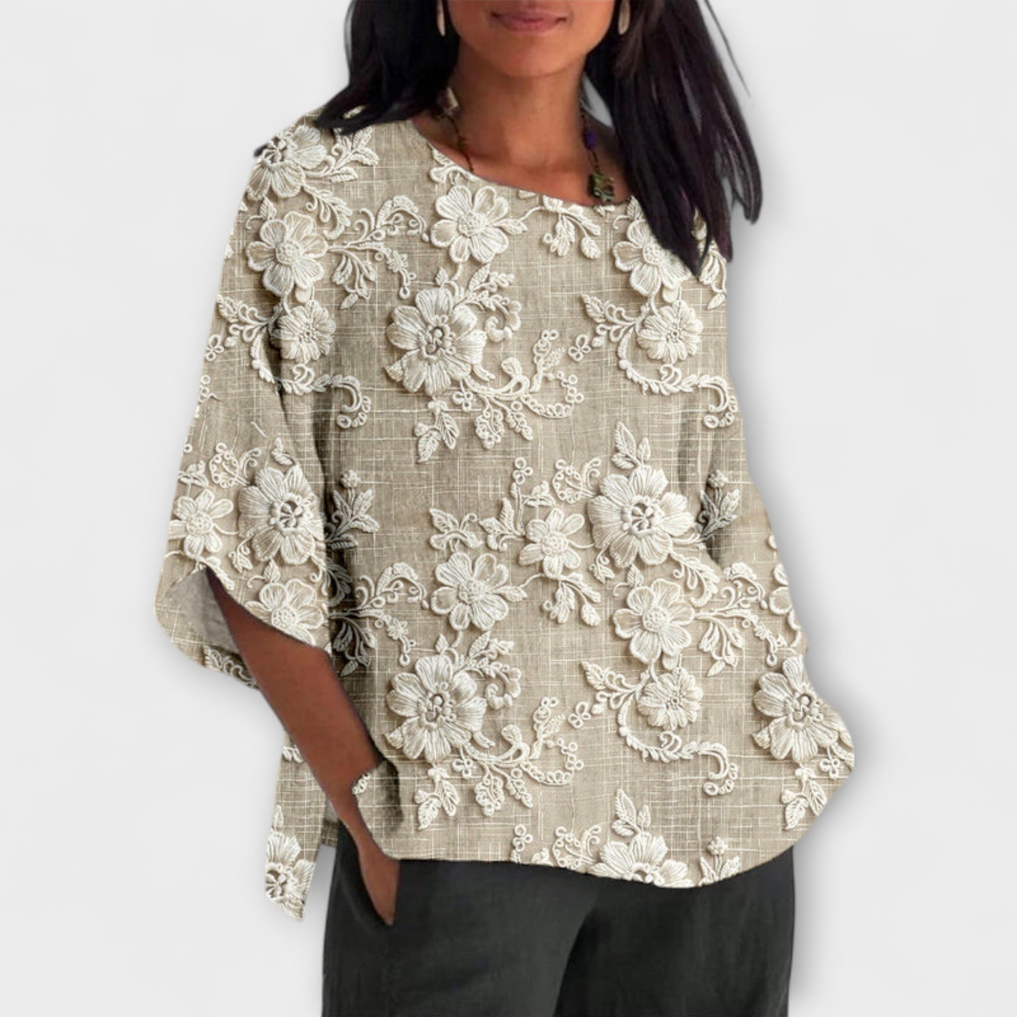 Hazel - Top with Vintage Print
