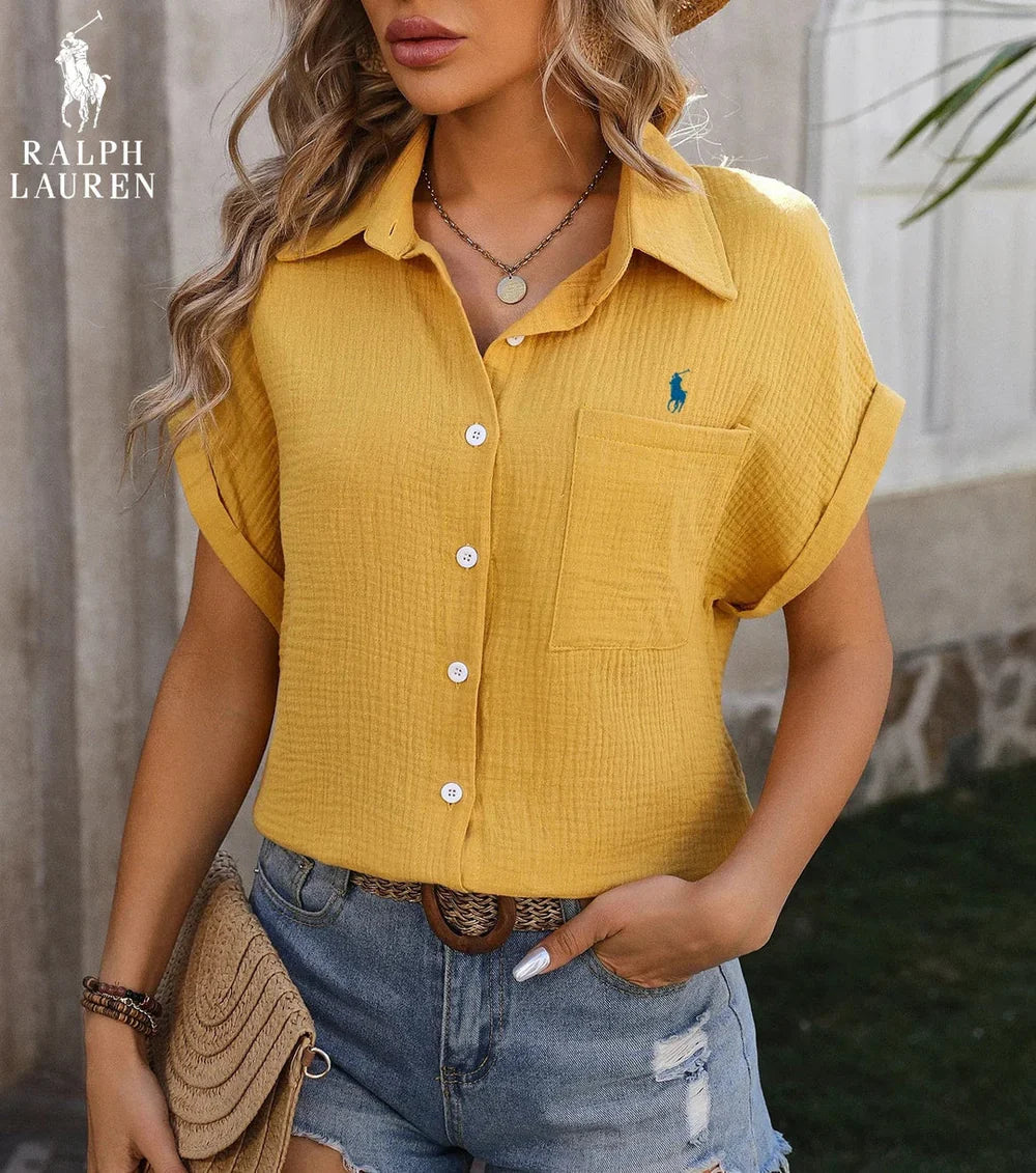 R. Ꮮаᴜгеn Kurzarm-Taschenhemd – Breezy Fit