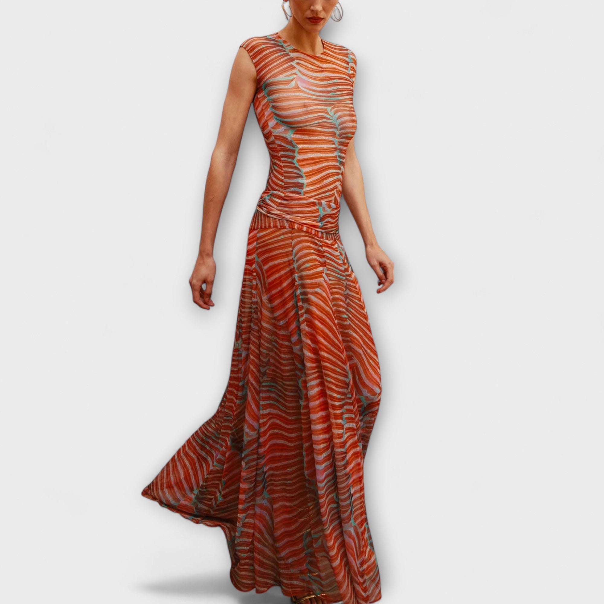 Phoenix - Shimmering Wave Mesh Bodysuit