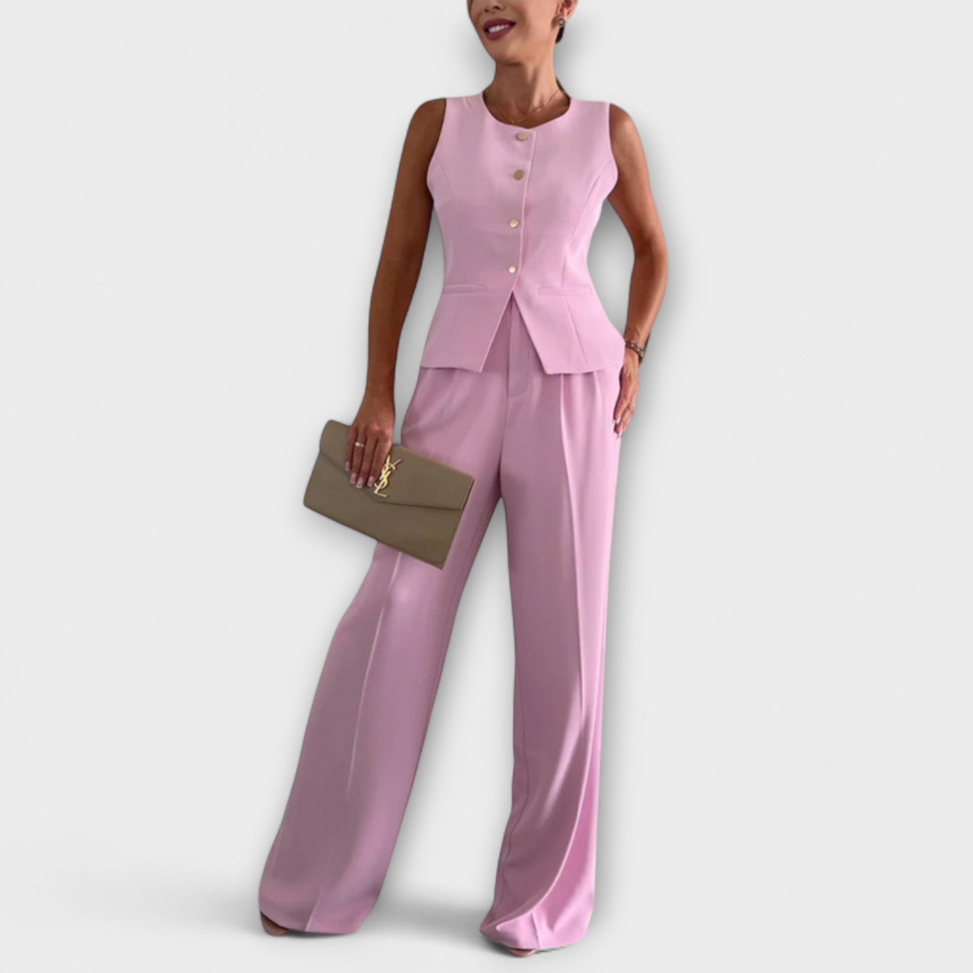 Wilhelmina - Stylish Sleeveless Top and Pants Ensemble