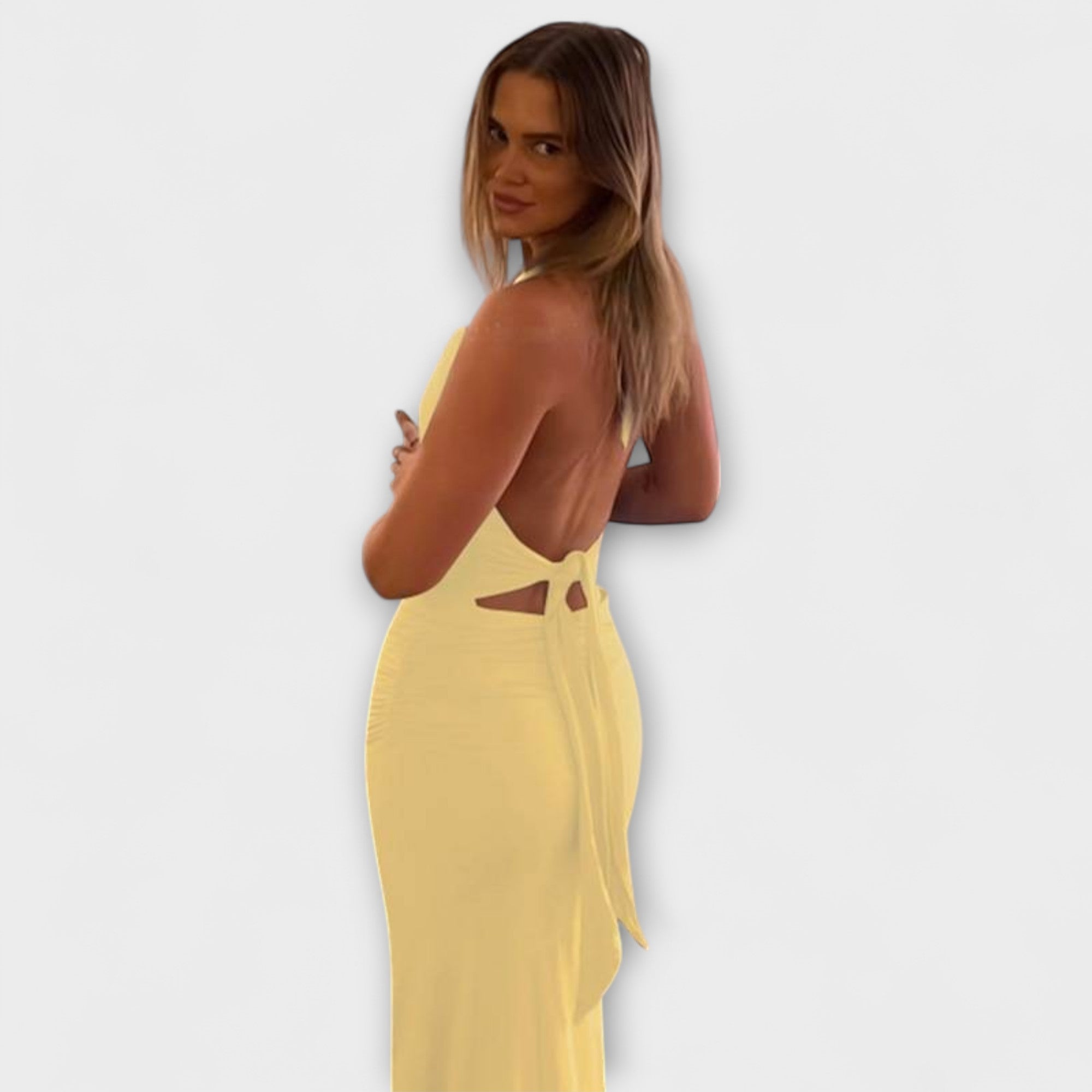 Sophisticated Backless Halter Neck Gala Dress