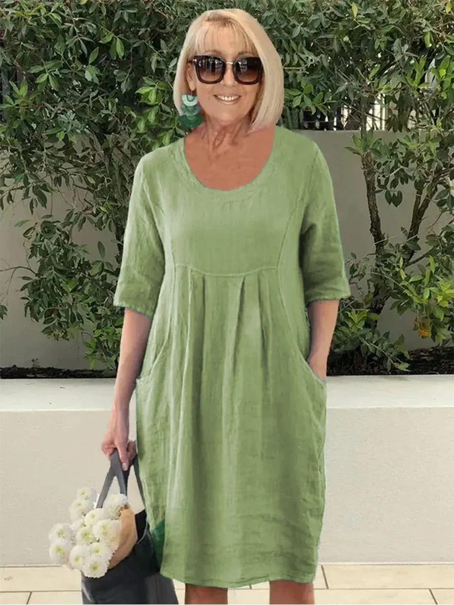 Marley - Casual Linen Dress with Pockets