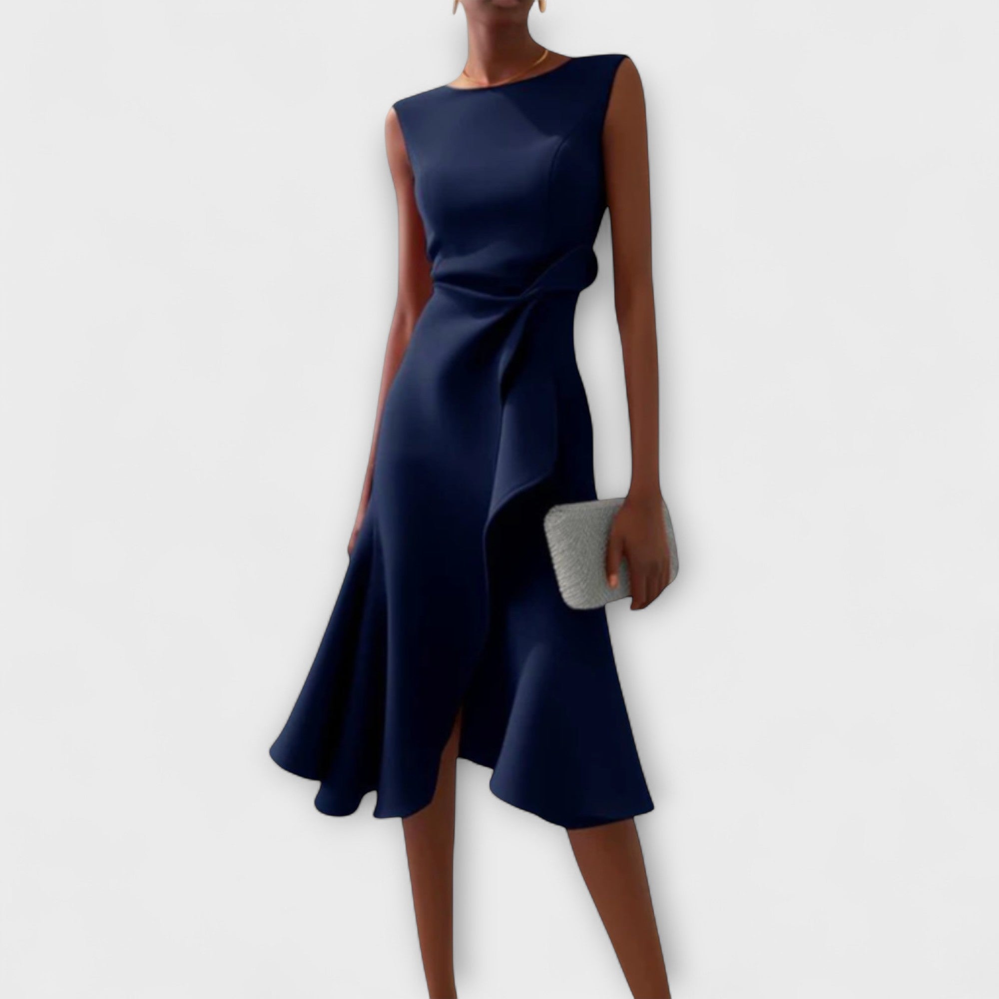 Juliette – Draped Asymmetrical Midi Dress