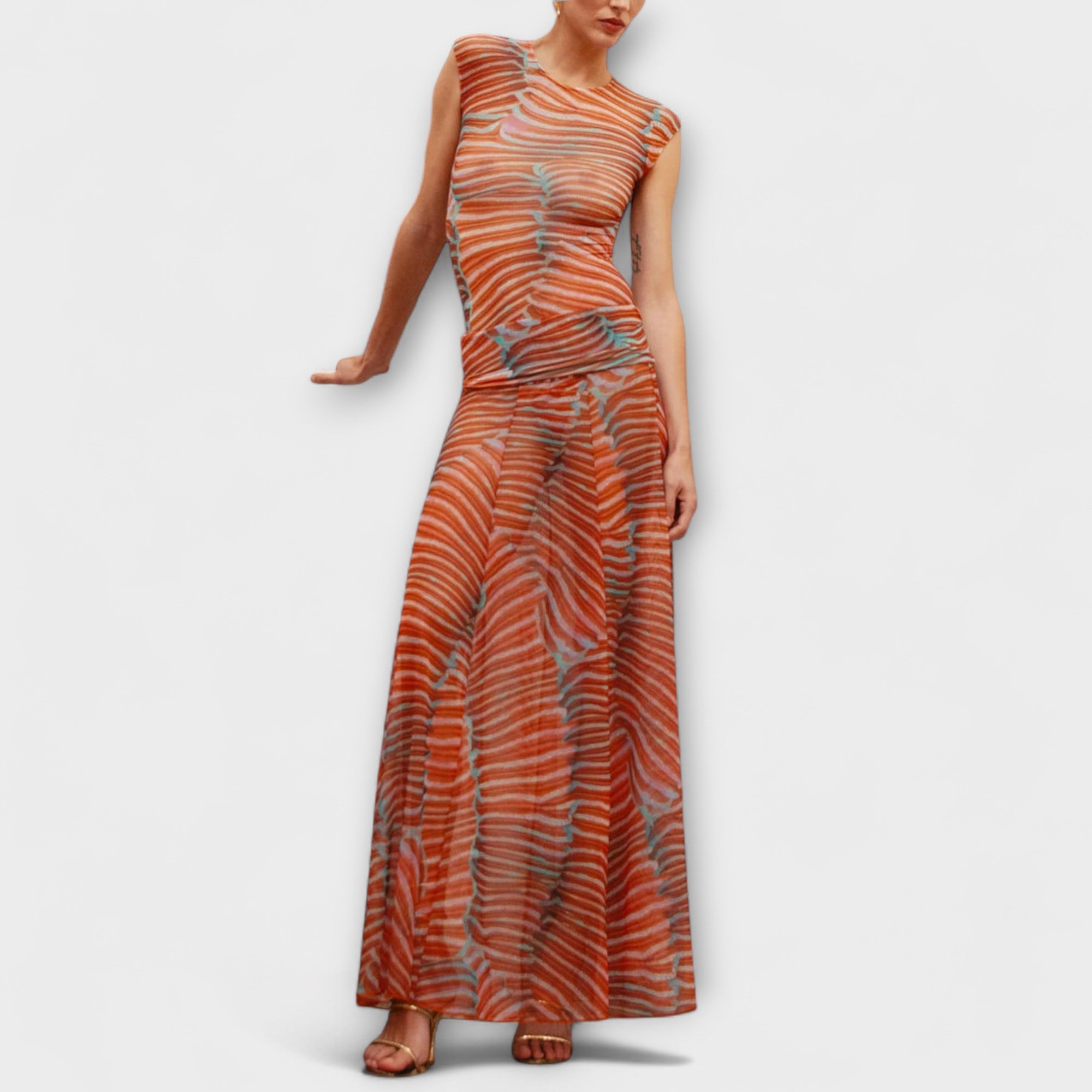 Phoenix - Shimmering Wave Mesh Bodysuit