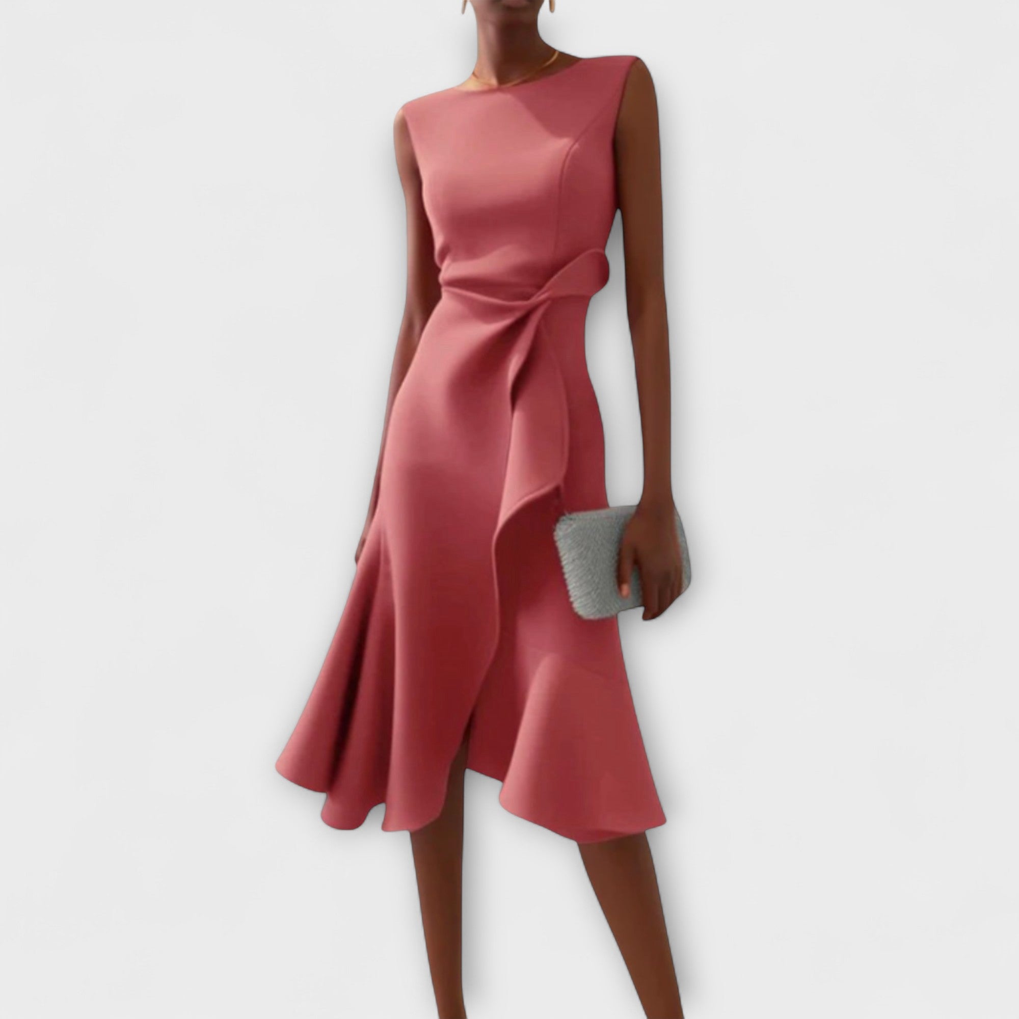 Juliette – Draped Asymmetrical Midi Dress