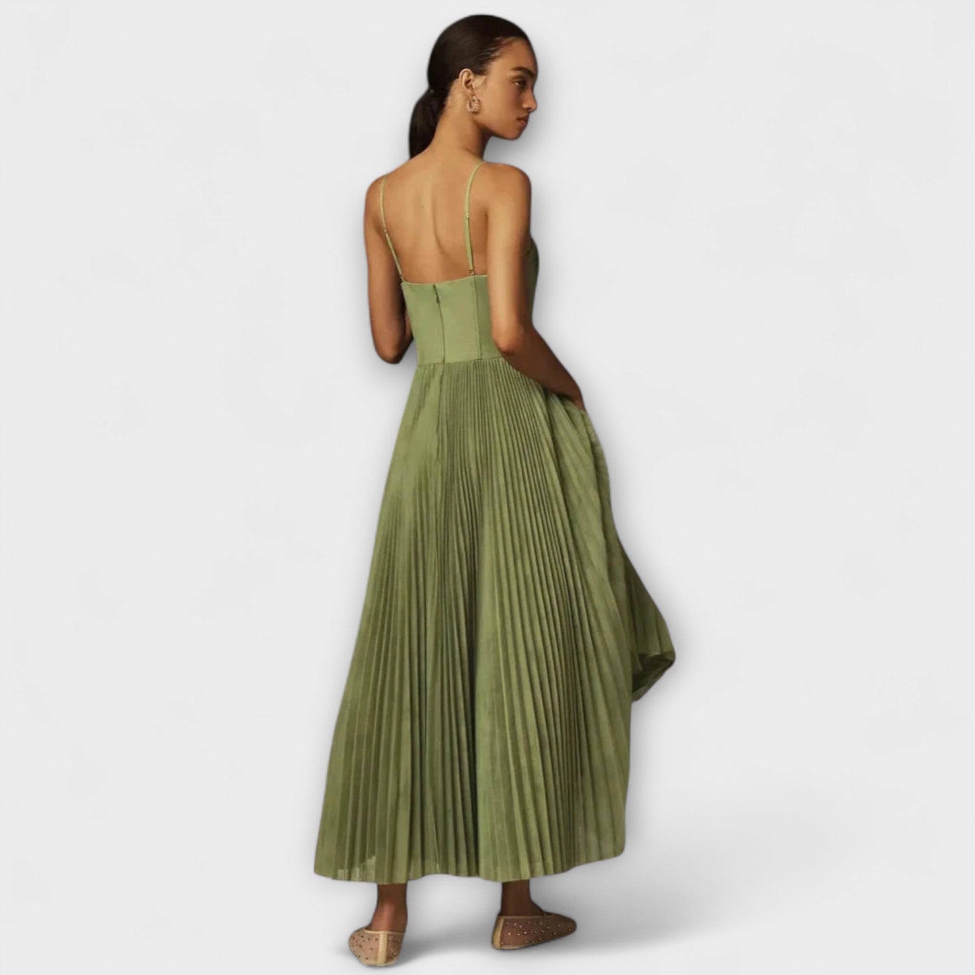 Marilyn - Midi Tulle Pleated Skirt Dress with Bustier Design