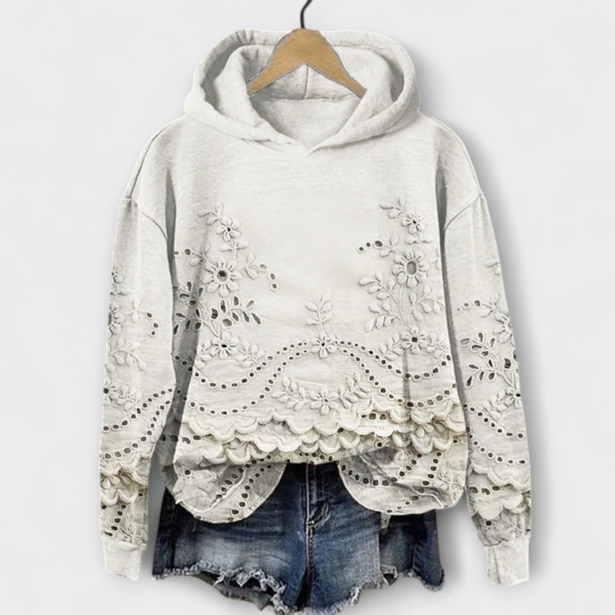 Grace – Vintage Hoodie with Floral Print