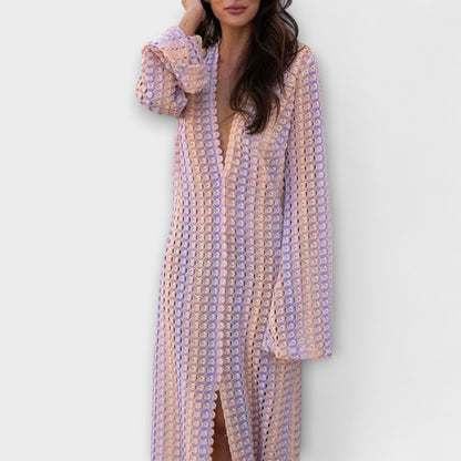 Elina – Maxi Dress with V-Neck and Holiday Flair