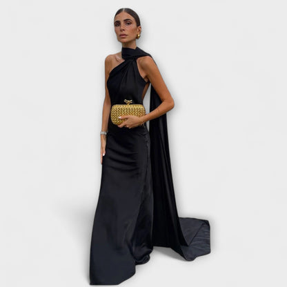 Chic Off-Shoulder Halter Maxi Dress