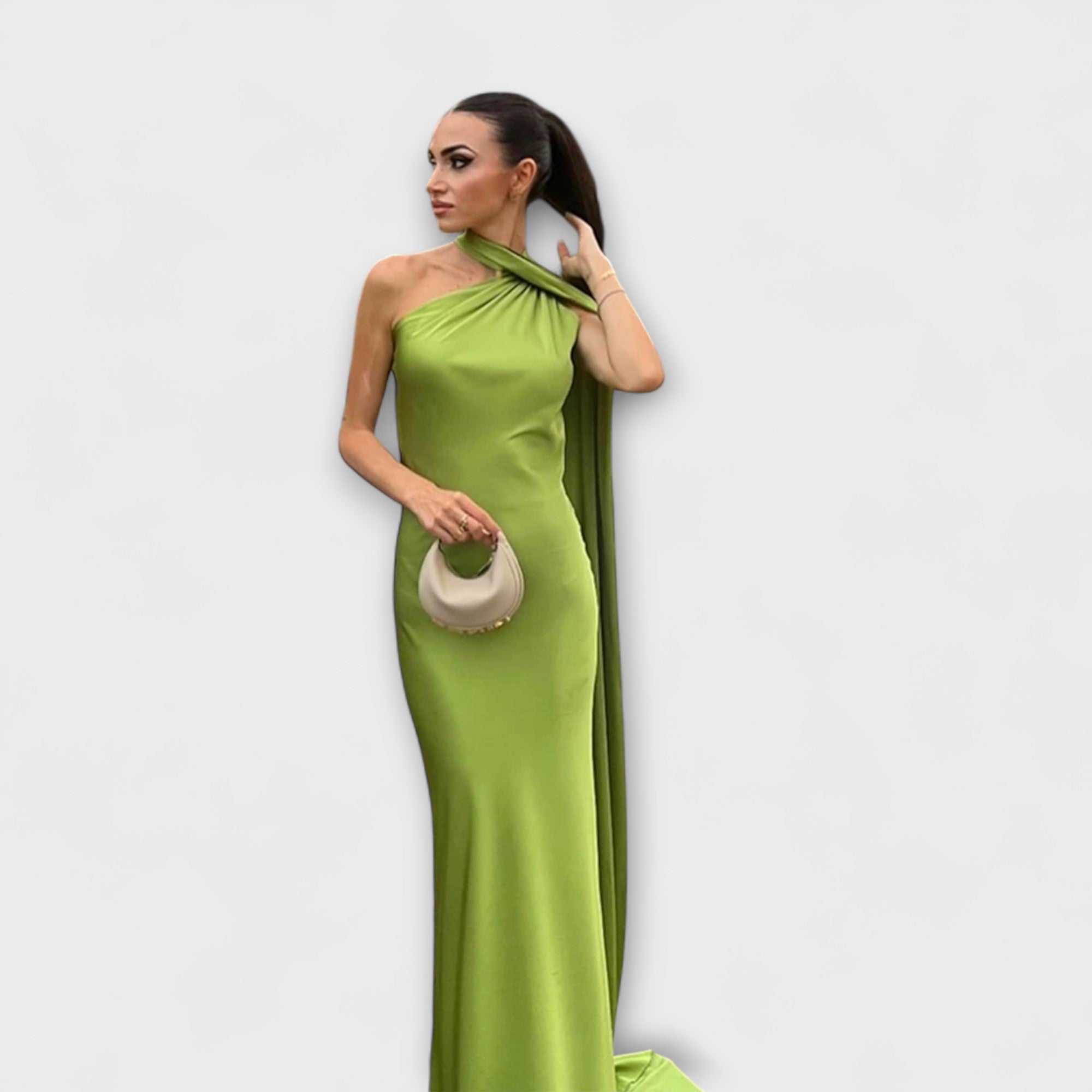 Chic Off-Shoulder Halter Maxi Dress
