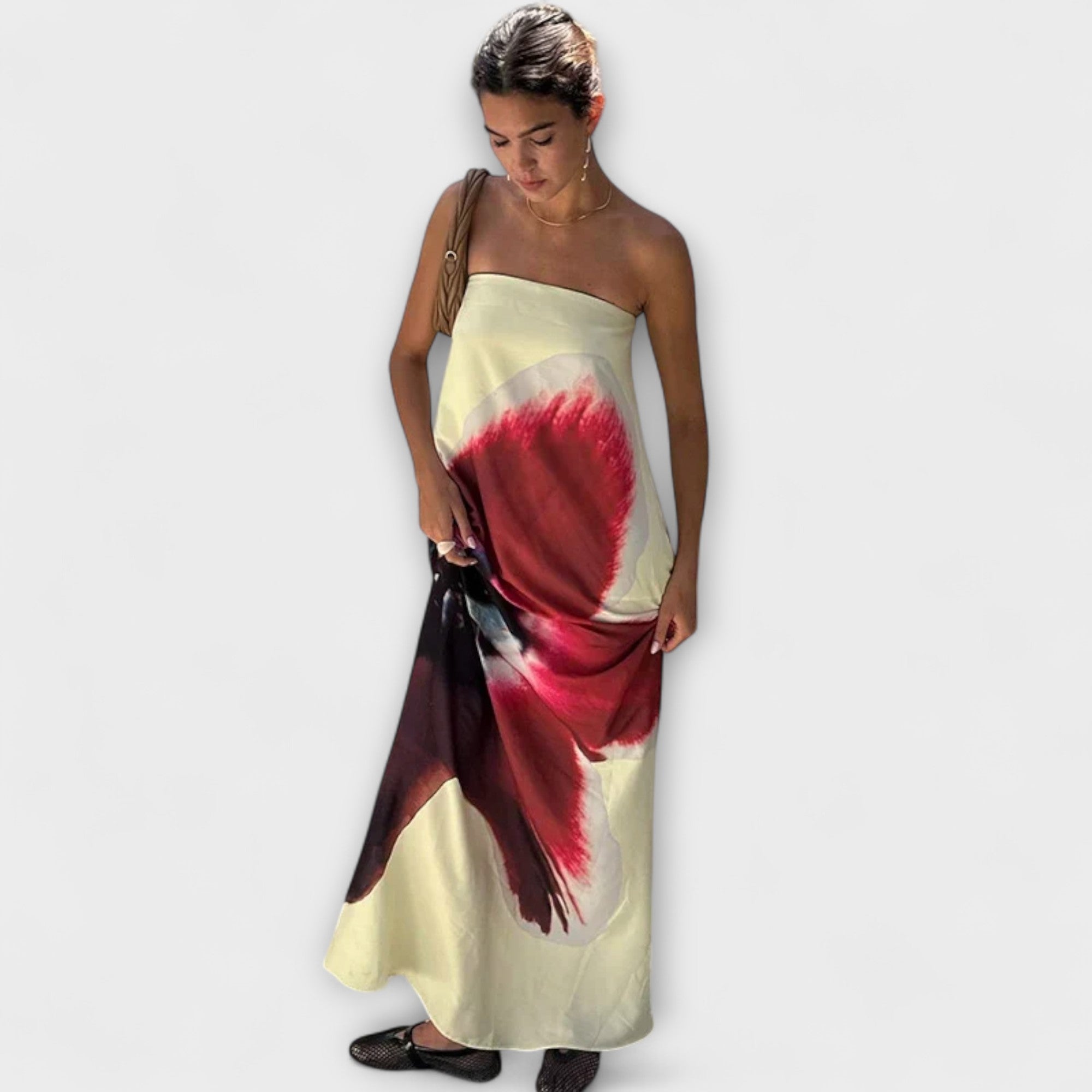 Chic Off-Shoulder Sleeveless Maxi Dress