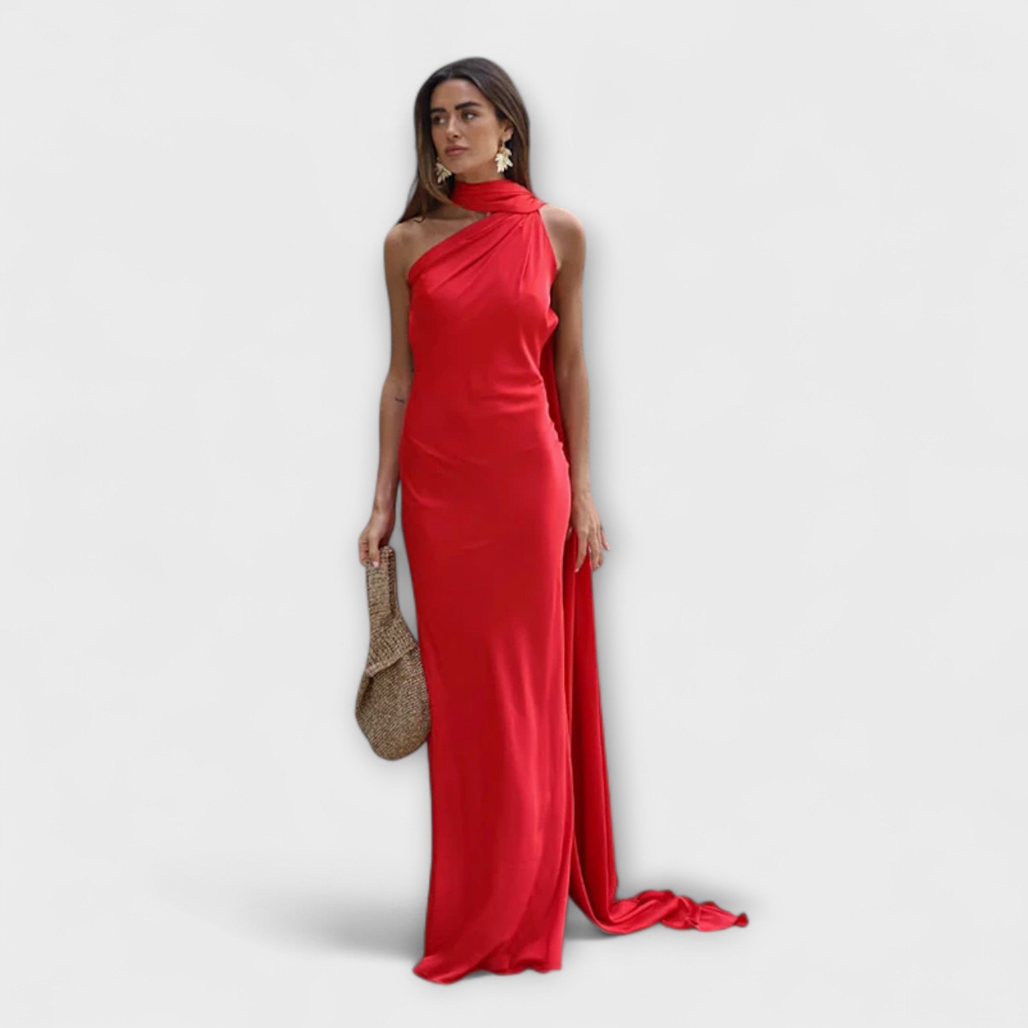 Chic Off-Shoulder Halter Maxi Dress