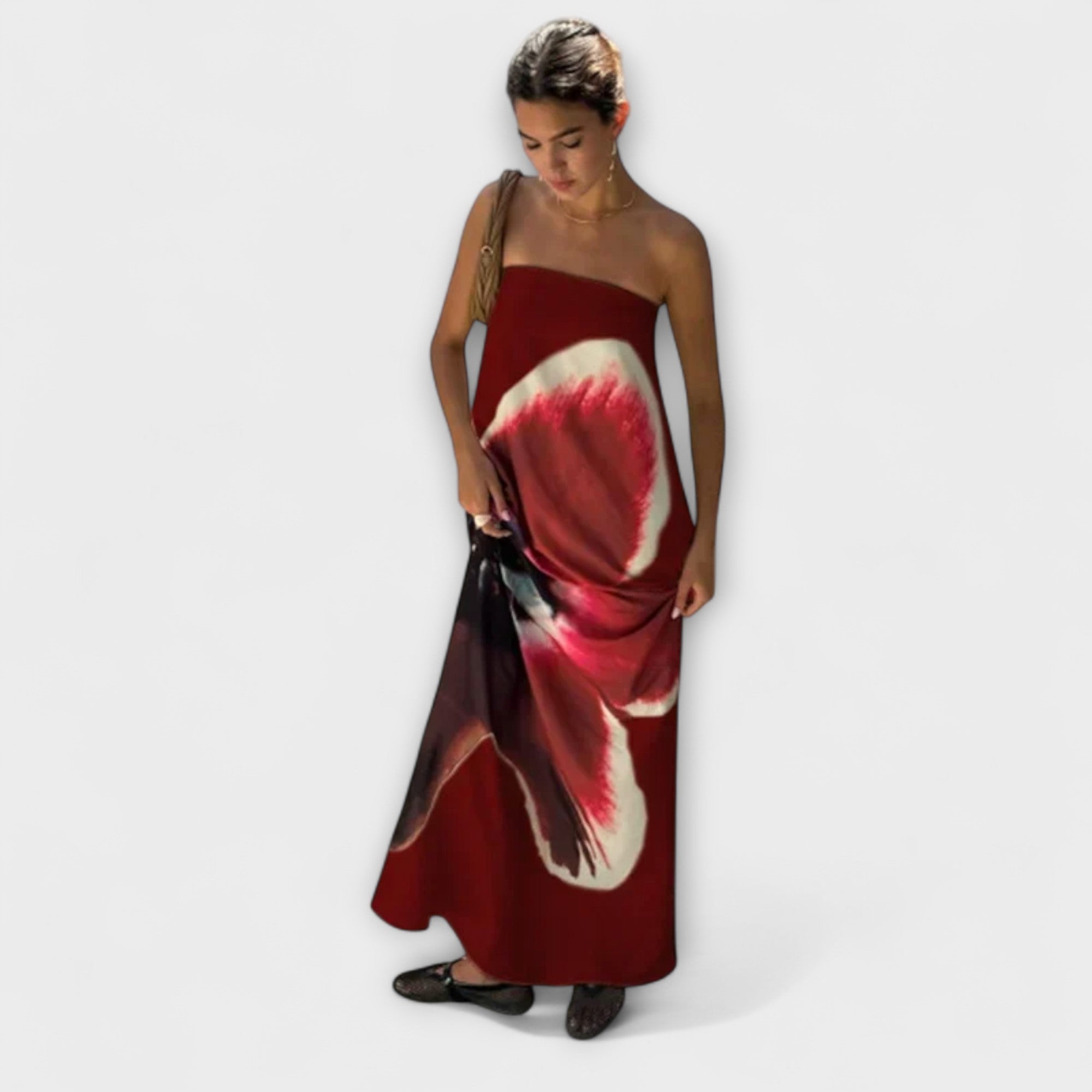 Chic Off-Shoulder Sleeveless Maxi Dress