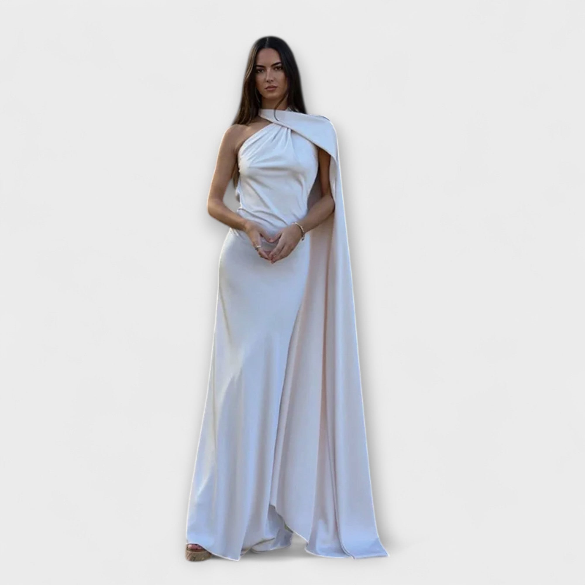 Chic Off-Shoulder Halter Maxi Dress