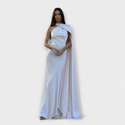 Chic Off-Shoulder Halter Maxi Dress