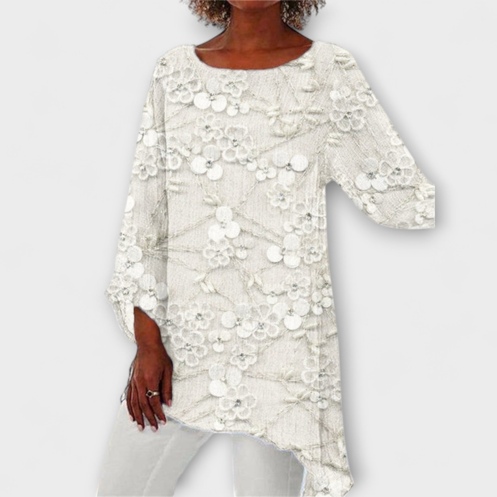 Harper - Blouse with Floral Crystal Print