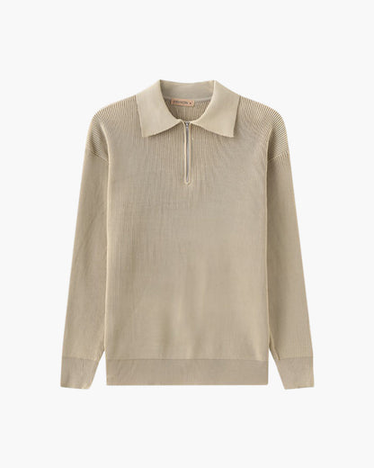 Cesare Pullover mit halbem Reißverschluss
