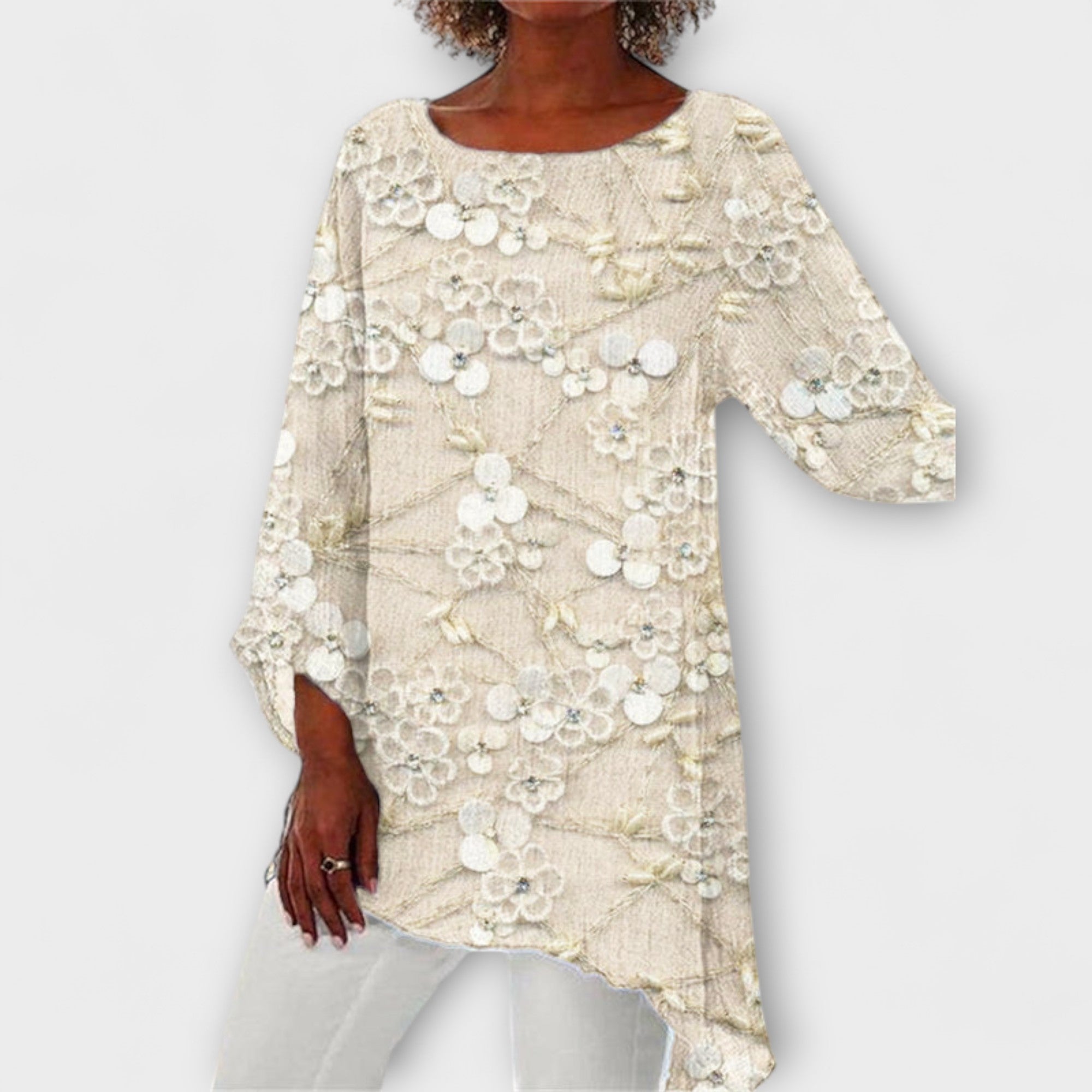 Harper - Blouse with Floral Crystal Print